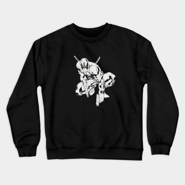 Rob Liefeld Black and White Crewneck Sweatshirt by SkipBroTees